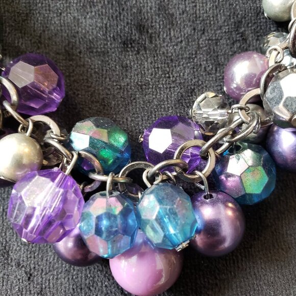 Womens Multicolor Multiple Beaded Cable Chain Necklace with Lobster Clasp - Picture 3 of 7